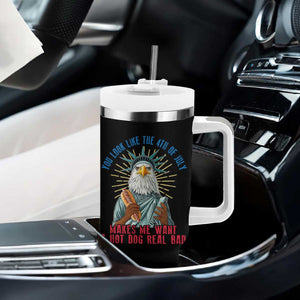 Funny You Look Like The 4th Of July Makes Me Want A Hot Dog Real Bad Tumbler With Handle Eagle Statue Of Liberty TS11 Print Your Wear