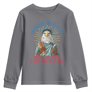 Funny You Look Like The 4th Of July Makes Me Want A Hot Dog Real Bad Youth Sweatshirt Eagle Statue Of Liberty TS11 Charcoal Print Your Wear