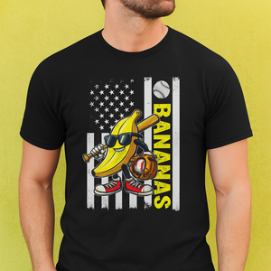 Funny Bananas Lover Baseball Vintage American Flag T Shirt TS11 Print Your Wear
