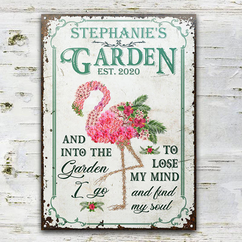 Personalized Metal Sign Garden Floral Art Find My Soul CTM One Size 24x18 inch (60.96x45.72 cm) Custom - Printyourwear