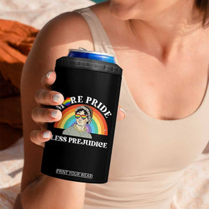 Gay Pride 4 in 1 Can Cooler Tumbler More Pride Less Prejudice LGBT Pride Month TS02 Print Your Wear