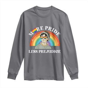 Gay Pride Long Sleeve Shirt More Pride Less Prejudice LGBT Pride Month TS02 Charcoal Print Your Wear