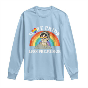 Gay Pride Long Sleeve Shirt More Pride Less Prejudice LGBT Pride Month TS02 Light Blue Print Your Wear