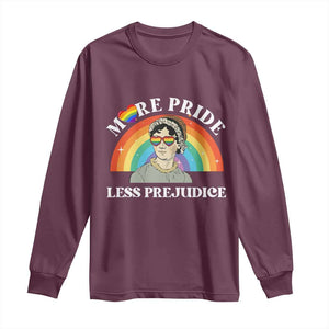 Gay Pride Long Sleeve Shirt More Pride Less Prejudice LGBT Pride Month TS02 Maroon Print Your Wear