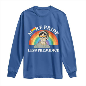 Gay Pride Long Sleeve Shirt More Pride Less Prejudice LGBT Pride Month TS02 Royal Blue Print Your Wear