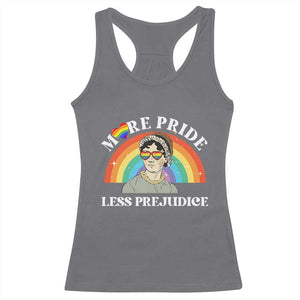 Gay Pride Racerback Tank Top More Pride Less Prejudice LGBT Pride Month TS02 Charcoal Print Your Wear