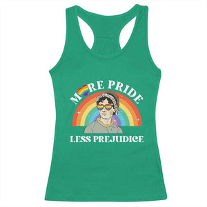 Gay Pride Racerback Tank Top More Pride Less Prejudice LGBT Pride Month TS02 Irish Green Print Your Wear