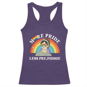 Gay Pride Racerback Tank Top More Pride Less Prejudice LGBT Pride Month TS02 Purple Print Your Wear