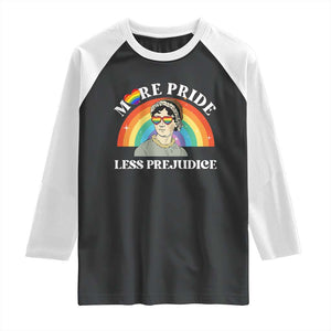 Gay Pride Raglan Shirt More Pride Less Prejudice LGBT Pride Month TS02 Black White Print Your Wear