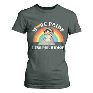 Gay Pride T Shirt For Women More Pride Less Prejudice LGBT Pride Month TS02 Dark Forest Green Print Your Wear