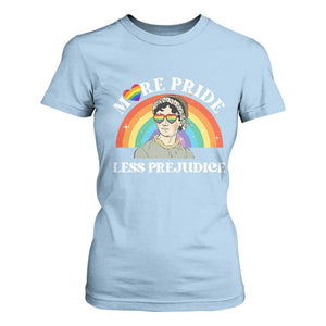 Gay Pride T Shirt For Women More Pride Less Prejudice LGBT Pride Month TS02 Light Blue Print Your Wear