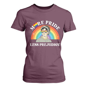 Gay Pride T Shirt For Women More Pride Less Prejudice LGBT Pride Month TS02 Maroon Print Your Wear