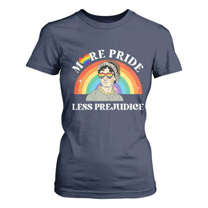 Gay Pride T Shirt For Women More Pride Less Prejudice LGBT Pride Month TS02 Navy Print Your Wear