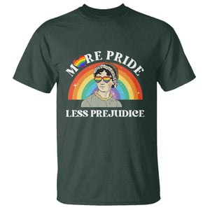 Gay Pride T Shirt More Pride Less Prejudice LGBT Pride Month TS02 Dark Forest Green Print Your Wear