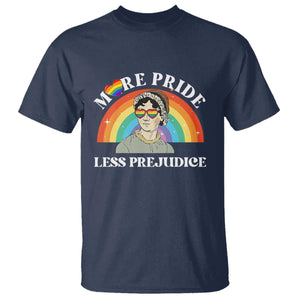 Gay Pride T Shirt More Pride Less Prejudice LGBT Pride Month TS02 Navy Print Your Wear