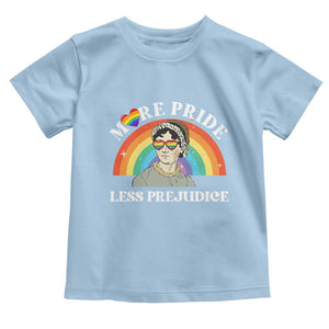 Gay Pride Toddler T Shirt More Pride Less Prejudice LGBT Pride Month TS02 Light Blue Print Your Wear
