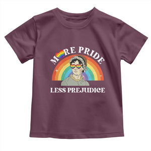 Gay Pride Toddler T Shirt More Pride Less Prejudice LGBT Pride Month TS02 Maroon Print Your Wear