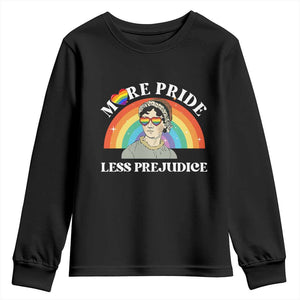 Gay Pride Youth Sweatshirt More Pride Less Prejudice LGBT Pride Month TS02 Black Print Your Wear