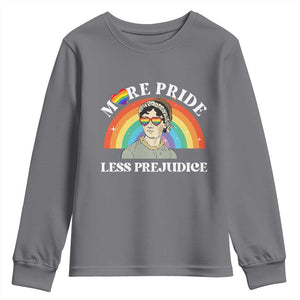 Gay Pride Youth Sweatshirt More Pride Less Prejudice LGBT Pride Month TS02 Charcoal Print Your Wear