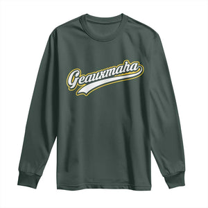 Geauxmaha Vintage Throwback Design Long Sleeve Shirt Purple and Gold Baseball Fan TS02 Dark Forest Green Print Your Wear