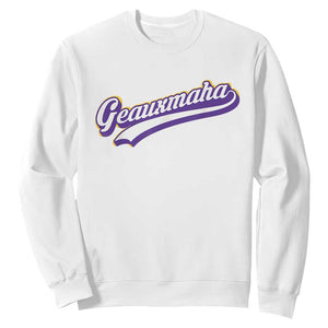 Geauxmaha Vintage Throwback Design Sweatshirt Gold Baseball Fan TS02 White Print Your Wear