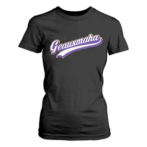 Geauxmaha Vintage Throwback Design T Shirt For Women Gold Baseball Fan TS02 Black Print Your Wear
