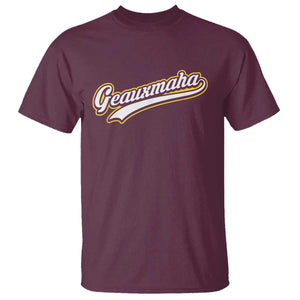 Geauxmaha Vintage Throwback Design T Shirt Purple and Gold Baseball Fan TS02 Maroon Print Your Wear