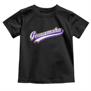 Geauxmaha Vintage Throwback Design Toddler T Shirt Gold Baseball Fan TS02 Black Print Your Wear