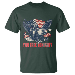 George Washington Rides Bald Eagle T Shirt You Free Tonight Patriotic 4th of July TS02 Dark Forest Green Print Your Wear