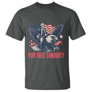 George Washington Rides Bald Eagle T Shirt You Free Tonight Patriotic 4th of July TS02 Dark Heather Print Your Wear