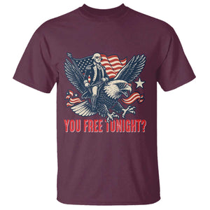 George Washington Rides Bald Eagle T Shirt You Free Tonight Patriotic 4th of July TS02 Maroon Print Your Wear