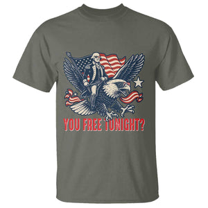 George Washington Rides Bald Eagle T Shirt You Free Tonight Patriotic 4th of July TS02 Military Green Print Your Wear