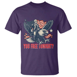 George Washington Rides Bald Eagle T Shirt You Free Tonight Patriotic 4th of July TS02 Purple Print Your Wear