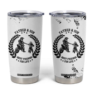 Gifts For Dad From Son Tumbler Cup Dirt Bike Dad Bike Biker MX Motocross Rider TB10 White Print Your Wear