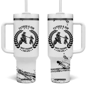 Gifts For Dad From Son Tumbler With Handle Dirt Bike Dad Bike Biker MX Motocross Rider TB10 One Size: 40 oz White Print Your Wear