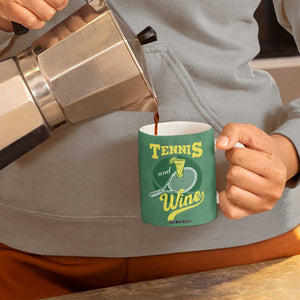 Gifts for Tennis Player Coffee Mug Today's Good Mood Is Sponsored By Tennis And Wine TB09 Print Your Wear