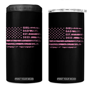 Girl Dad Est. 2025 4 in 1 Can Cooler Tumbler Expect Baby Fathers Day USA Flag TS10 One Size: 16 oz Black Print Your Wear
