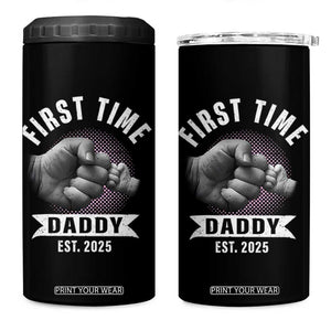 Girl Dad Est. 2025 4 in 1 Can Cooler Tumbler Fist Time Daddy To Be TS10 One Size: 16 oz Black Print Your Wear