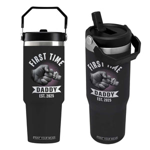 Girl Dad Est. 2025 Flip Straw Tumbler Fist Time Daddy To Be TS10 One Size: 30 oz Black Print Your Wear