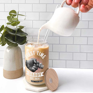 Girl Dad Est. 2025 Glass Can Fist Time Daddy To Be TS10 Print Your Wear