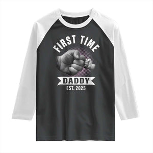 Girl Dad Est. 2025 Raglan Shirt Fist Time Daddy To Be TS10 Black White Print Your Wear