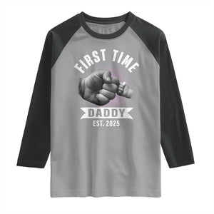 Girl Dad Est. 2025 Raglan Shirt Fist Time Daddy To Be TS10 Sport Gray Black Print Your Wear