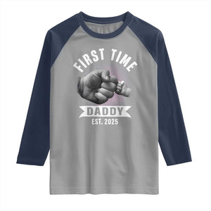Girl Dad Est. 2025 Raglan Shirt Fist Time Daddy To Be TS10 Sport Gray Navy Print Your Wear