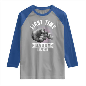 Girl Dad Est. 2025 Raglan Shirt Fist Time Daddy To Be TS10 Sport Gray Royal Print Your Wear