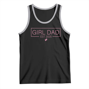 Girl Dad Est. 2025 Tank Top Expect Baby 2025 Fathers Day TS10 Black Athletic Heather Print Your Wear