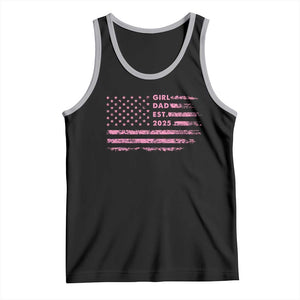 Girl Dad Est. 2025 Tank Top Expect Baby Fathers Day USA Flag TS10 Black Athletic Heather Print Your Wear