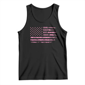 Girl Dad Est. 2025 Tank Top Expect Baby Fathers Day USA Flag TS10 Black Print Your Wear