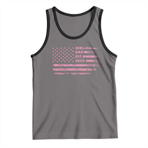 Girl Dad Est. 2025 Tank Top Expect Baby Fathers Day USA Flag TS10 Deep Heather Black Print Your Wear
