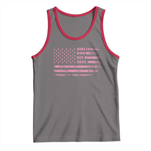Girl Dad Est. 2025 Tank Top Expect Baby Fathers Day USA Flag TS10 Deep Heather Red Print Your Wear