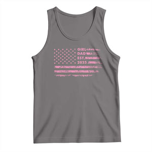 Girl Dad Est. 2025 Tank Top Expect Baby Fathers Day USA Flag TS10 Deep Heather Print Your Wear